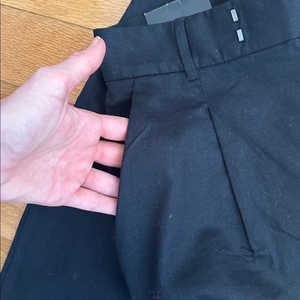 Banana Republic Size 4 Black Linen High Waist Pleated Wide Leg Pants in Size 4 - Picture 14 of 16